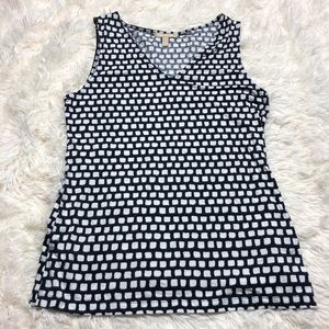 Banana republic navy and white spotted blouse